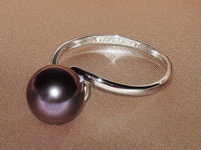 gyűrű fekete gyönggyel